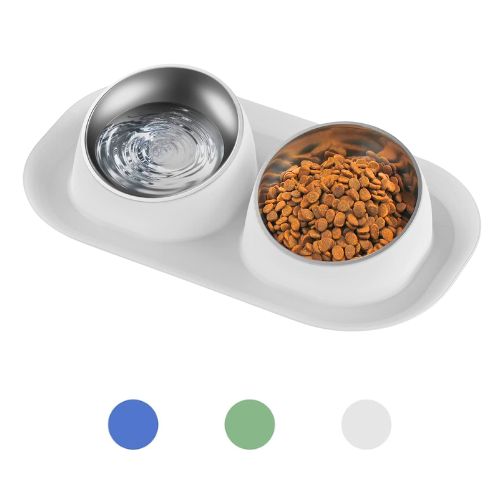 Comedero Doble de Acero Inoxidable para Mascotas